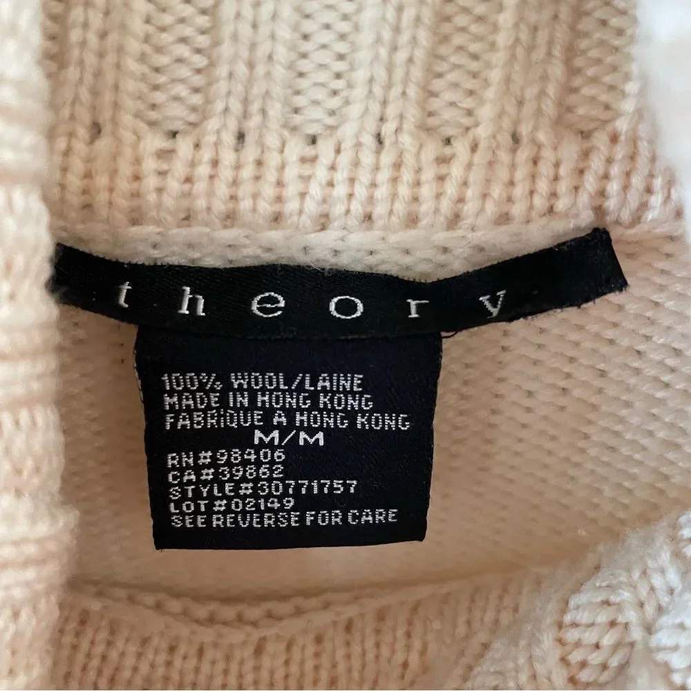 Theory Wool Turtleneck Sweater Medium - Picture 3 of 6
